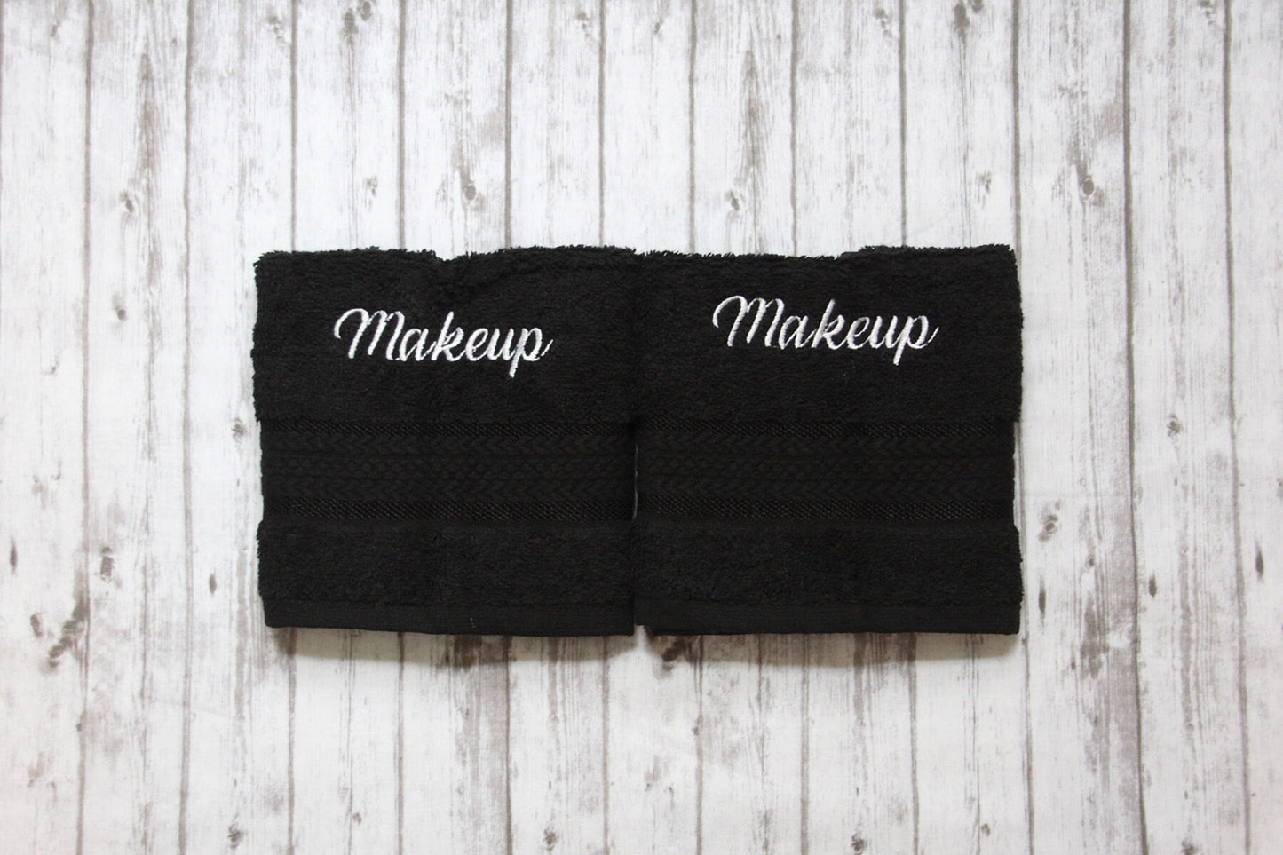 makeup washcloth, black makeup towel, embroidered bath wash cloth, monogrammed bath wash cloth, stocking stuffer