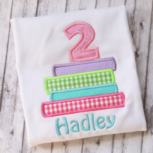 Embroidered Book Birthday Shirt, Girls Book Themed Birthday T-shirt, Little Girls Birthday Outfit, Book Shirt, Personalized birthday shirt