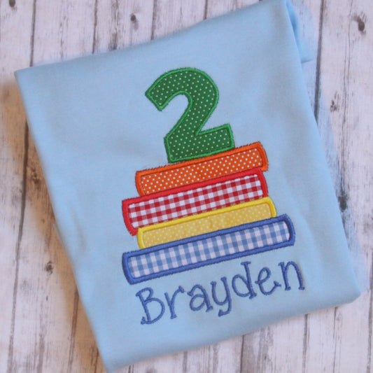 Embroidered Book Birthday Shirt, Boys Book Themed Birthday T-shirt, Little Girls Birthday Outfit, Book Shirt, Personalized birthday shirt